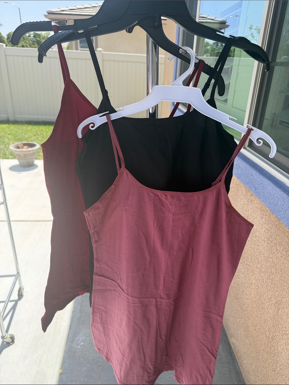 Active Basic Burgundy/Mauve Spaghetti Strap Camisole Duo
